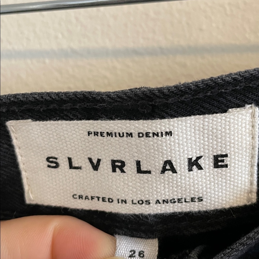 SLVRLAKE London Jeans Women's Size 26 Straight Leg Distressed Black - Picture 8 of 11